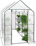 Foliengew&auml;chshaus Treibhaus Gartenhaus 143x215x195 Cm Wei&szlig; - Woltu