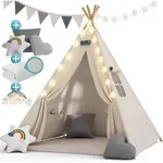 Spielwerk - Tipi Zelt F&uuml;r Kinder Indoor 130x130cm Set Mit Bodenmatte Kinderzelt