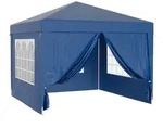 Pavillon 3 X 3 M In Blau Mit Uv-schutz 50+, Gartenpavillon Mit Abnehmbaren Seiten,