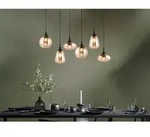 Pendelleuchte Lumina 6-flammig, Glas Amberfarbig, Breite 93cm