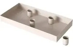 Magnet Kerzentablett Beige F&uuml;r Stabkerzen - 30 X 15 Cm - Metall Kerzenst&auml;nder Mit 4