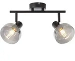 Lampe Reflekt Spotrohr 2flg Schwarzmatt/rauchglas 2x D45, E14, 18w, Geeignet F&uuml;r