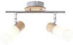 Brilliant - Lampe Babsan Spotrohr 2flg Holz Hell/wei&szlig; 2x C35, E14, 3.5w, Geeignet