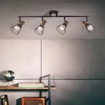 Brilliant - Lampe Manama Spotrohr 4flg Holz Dunkel/schwarz Matt 4x D45, E14, 18w,