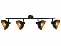 Lampe Layton Spotrohr 4flg schwarz matt/gold 4x D45, E14, 25W, geeignet für