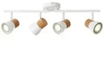 Lampe Moka Spotrohr 4flg Wei&szlig; Matt/braun 4x Par51, Gu10, 10w, Geeignet F&uuml;r