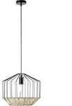 Templo Pendelleuchte 37cm Schwarz/natur Innenleuchten,pendelleuchten 1x A60, E27,