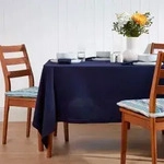 Homescapes - Tischdecke Aus 100% Baumwolle, 138 X 138 Cm, Marineblau