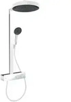 Rainfinity - Brauseset Mit Thermostat, Durchmesser 36 Cm, 3 Strahlarten, Wei&szlig; Matt