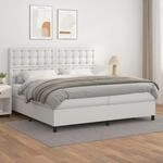 Vidaxl - Boxspringbett Mit Matratze Wei&szlig; 200x200 Cm Kunstleder