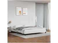 Bettgestell,Schlafzimmerbett mit Kopfteil Weiß 160x200 cm Kunstleder vidaXL