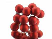 .kaemingk - Christbaumkugeln Mini Rot leuchtend 12 x matt - Glas ø 2,5 cm