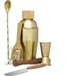 Bar Craft Set De Cocktail Geschenk De, 6-teilig, Messing, Gold, 28 X 32 X 28 Cm