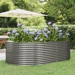 Vidaxl Garden Raised Bed Grey 212x140x68 Cm Galvanised Steel