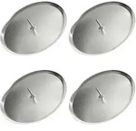 Adventskranzkerzenhalter Silberfarben &Oslash; 8 Cm Aus Metall - 4er Set