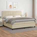 Boxspringbett Mit Matratze Creme 200x200 Cm Kunstleder Vidaxl