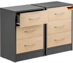 Nachttisch Eloise 3 Schubladen Kabelf&uuml;hrung Wandbefestigung Boxspringbett