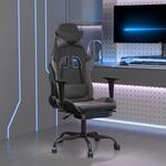 Vidaxl Gaming Chair With Footrest Black And Grey Faux Leather