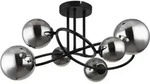Globo - Deckenleuchte Deckenlampe Wohnzimmerleuchte Led Metall Glas Rauchfarbe D 60