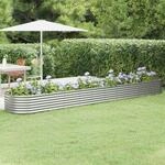 Hochbeet Verzinkter Stahl 440x80x36 Cm Silbern Vidaxl