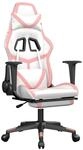 Gaming-stuhl Mit Fu&szlig;st&uuml;tze Wei&szlig; Und Rosa Kunstleder Vidaxl