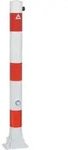 Schake Absperrpfosten Umlegbar Aus Stahlrohr Verzinkt &Oslash;76x2,5mm Wei&szlig; Mit Rot
