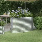 Vidaxl Hochbeet Pulverbeschichteter Stahl 114x40x68 Cm Silbern