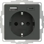 2usb - 2u-449542 Schutzkontakt-steckdose Mit Usb-ladeausgang, Erh&ouml;hter