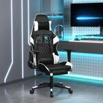Gaming-stuhl Mit Fu&szlig;st&uuml;tze Schwarz Und Wei&szlig; Kunstleder Vidaxl762381