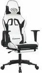 Vidaxl Massage Gaming Chair With Footrest White&black Faux Leather