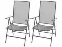 Stapelbare Gartenstühle 2 Stk. Gartensessel Stahl Grau vidaXL