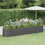 Vidaxl - Hochbeet Pulverbeschichteter Stahl 368x80x68 Cm Anthrazit