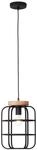 Lampe, Gwen Pendelleuchte 1flg Antik Holz/schwarz Korund, Metall/holz, 1x A60, E27,