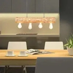 Lampe, Trabo Pendelleuchte 4flg Eiche Ge&ouml;lt, 4x A60, E27, 25w, Holz Aus Nachhaltiger