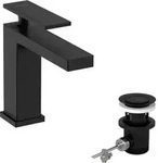 Hansgrohe Tecturis E - Waschtischarmatur Mit Ablaufgarnitur, Ecosmart, Schwarz Matt