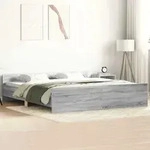 Bettgestell Mit Kopf- Und Fu&szlig;teil Grau Sonoma 180x200 Cm Vidaxl
