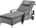 Sonnenliege Mit Rollen 7cm Auflage Extra Breit 90cm Gartenliege Wetterfest 165kg