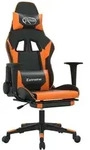 Gaming-stuhl Mit Massage & Fu&szlig;st&uuml;tze Schwarz Orange Kunstleder Vidaxl