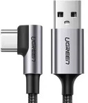 Kabel Seitlich Abgewinkelter Usb-stecker - Usb-c 1m 3a Grau