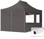 3x4,5 M Faltpavillon, Economy Stahl 30mm, Seitenteile Mit Panoramafenstern,