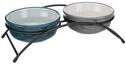 2x0.25l/diametro 13cm: Keramiksch&uuml;sselset Petrol/grau