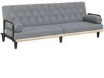 Schlafsofa Mit Armlehnen Hellgrau Stoff Vidaxl
