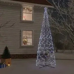 Vidaxl - Led-weihnachtsbaum Kegelform Kaltwei&szlig; 1400 Leds 160x500 Cm