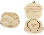 Spetebo - Holz Zahndose M&auml;dchen - Milchzahn Dose Milchz&auml;hne Box Zahn D&ouml;schen