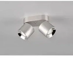 Deckenstrahler Guayana Silber 2 Spots Schwenkbar, Breite 18cm