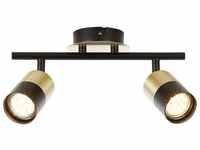Lampe Maribel Spotrohr 2flg messing gebürstet/schwarz 2x PAR51, GU10, 5W, geeignet