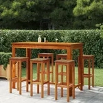 Barhocker Set Aus 6 Massivem Akazienholz