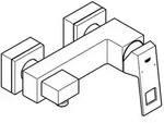 Grohe Brause-einhebelmischer Eurocube Hard Graphite Geb&uuml;rstet, Wandmontage