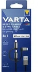 Varta Varta Speed Premium 3in1 Ladekabel Usb A Auf Lightning/micro/type C 2m Schwarz