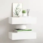 Wandregale Mit Schubladen 2 Stk. Wei&szlig; 40x23,5x10 Cm Mdf Vidaxl